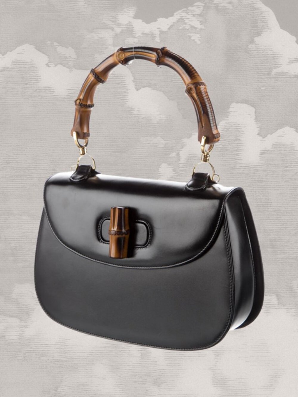 GUCCI Bamboo 1947 Handle Bag 2-way Medium Black Harry Styles